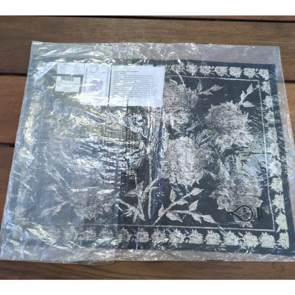 Set of 4 Mismatched April Cornell Placemats Boho Paisley Floral Cotton Linen